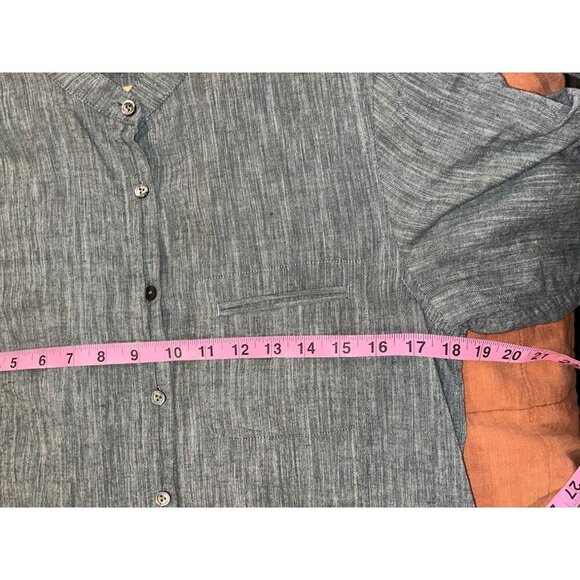 Vince Gray Button-Up Tie-Sleeve Women's Midi Shirt Dress Size Medium - Picture 5 of 8